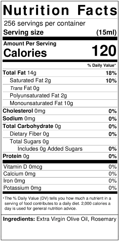Rosemary Extra Virgin Olive Oil 375ml