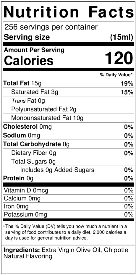 Chipotle Extra Virgin Olive Oil 375ml