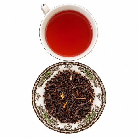 Black Currant Tea brewed tea and loose leaf blend