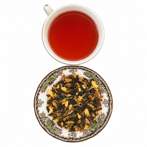 Celestial Caravan brewed tea and loose leaf blend