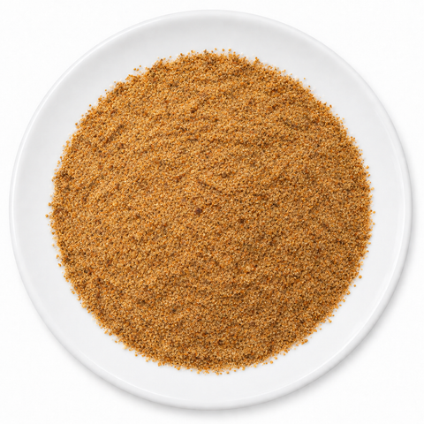Ancho Honey Rub dry spice blend on a plain white plate