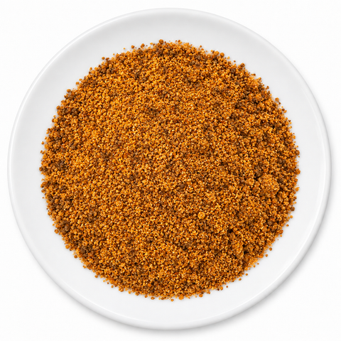 Applewood Smoked Steak Seasoning dry spice blend on a plain white plate