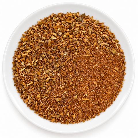 Blackening Seasoning dry spice blend on a plain white plate