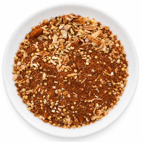 Buffalo Seasoning dry spice blend on a plain white plate