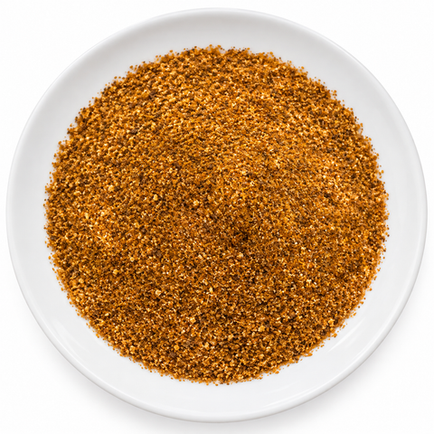 Chorizo Seasoning dry spice blend on a plain white plate