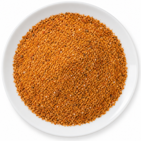 Horseradish Steak Rub dry spice blend on a plain white plate