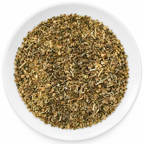 Lamb Rub dry spice blend on a plain white plate