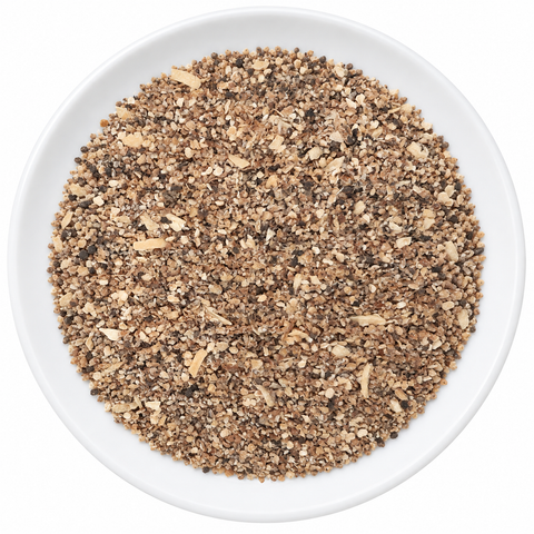 Lemon Pepper Blend dry spice blend on a plain white plate