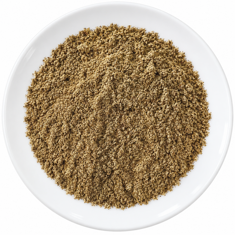 Poultry Seasoning dry spice blend on a plain white plate