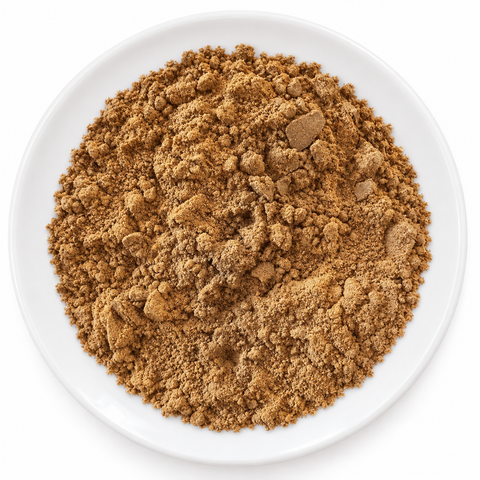 Pumpkin Pie Spice dry spice blend on a plain white plate
