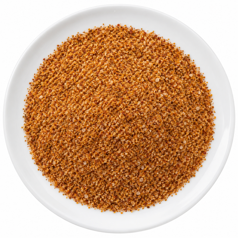 Rib Rub dry spice blend on a plain white plate