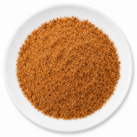 Barbecue Bacon Popcorn Seasoning on a plain white plate