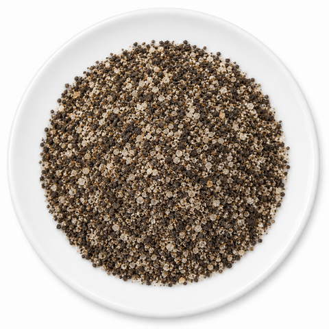 Black Lime Salt on a plain white plate