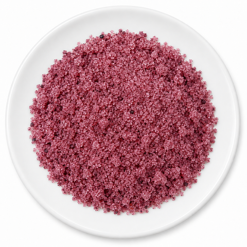 Blueberry Sugar on a plain white plate