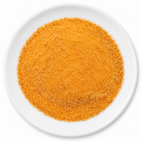 Buffalo Popcorn Seasoning on a plain white plate