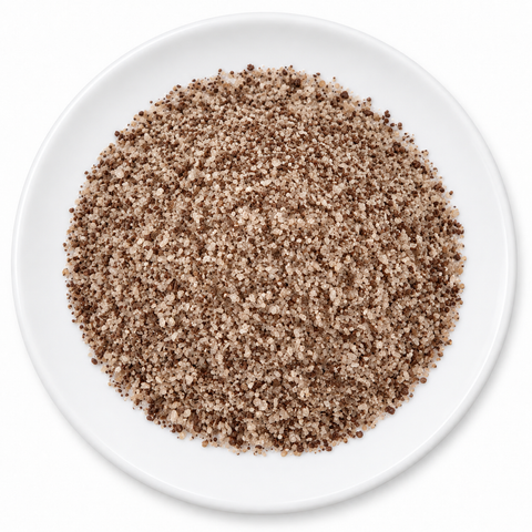 Dark Chocolate Salt on a plain white plate