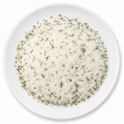 Dill Pickle Popcorn Seasoning on a plain white plate