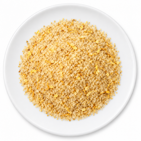 Marigold Sugar on a plain white plate