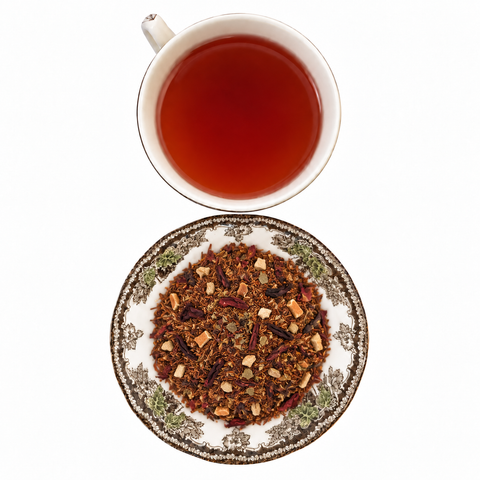 Be Inspired Tea dry tea and prepared tea on a white background