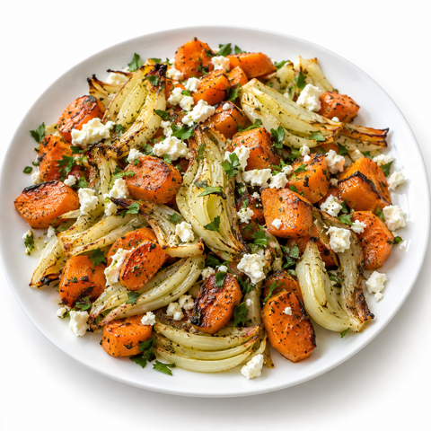 Carrot & Fennel Roasted Vegetable Tray with Butter Natural Flavor Infused Extra Virgin Olive Oil — recipe serving suggestion