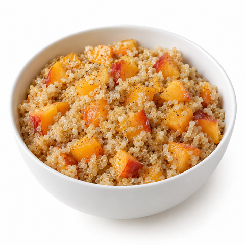 Apricot & Cardamom Spiced Breakfast Quinoa with Cinnamon White — recipe serving suggestion
