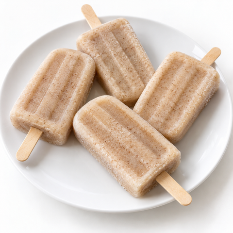 Banana & Cinnamon Spiced Ice Pops with Cinnamon White Balsamic — recipe serving suggestion