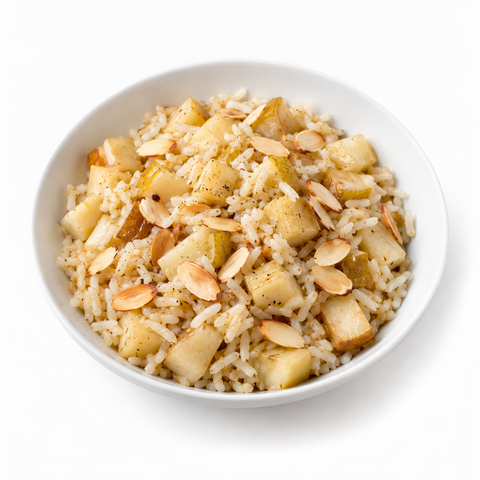Parsnip & Pear Rice Pilaf Bowl with Fig Balsamic Vinegar Small — serving suggestion