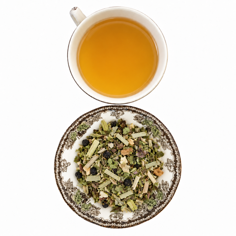 KO Cold dry tea and prepared tea on a white background