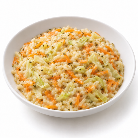 Cabbage & Carrot Oven Risotto with Sage Olive Oil — recipe serving suggestion