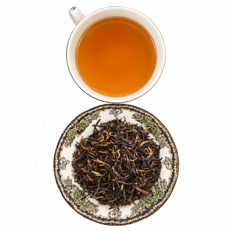 Golden Monkey loose tea and brewed cup